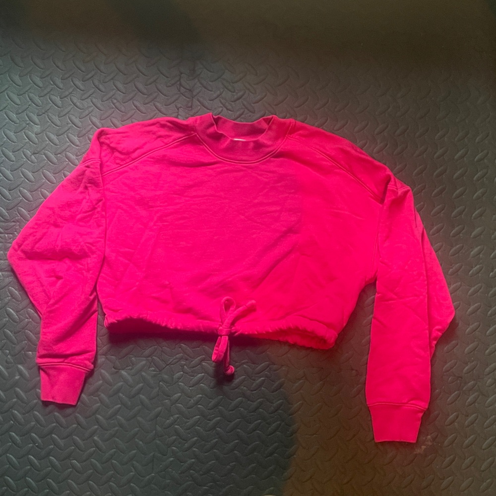 Rebecca Taylor Cropped Hot Pink Terry Sweater